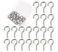 Dagran 20 Pezzi Occhielli a Vite per Legno M5 Ganci Q-Hanger Inox Ganco a Vite per Muro con Occhiello e Fibbia a Molla Ganco Avvitabili Ganci a Soffitto per Cesto Appeso Piante Decorazioni Natalizie