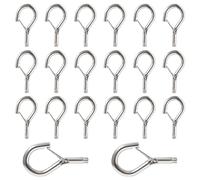 Dagran 20 Pezzi Occhielli a Vite per Legno M6 Ganci Q-Hanger Inox Ganco a Vite per Muro con Occhiello e Fibbia a Molla Ganco Avvitabili Ganci a Soffitto per Cesto Appeso Piante Decorazioni Natalizie