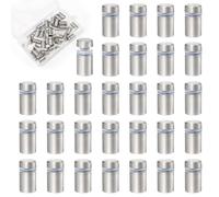 Dagran 30 Pezzi Pubblicitarie Viti Distanziatrici Pubblicitari Chiodi, Supporto per Vetro in Acciaio Inox Distanziali per Targhe Plexiglass a Muro per Acrilico Cartelloni Pubblicità