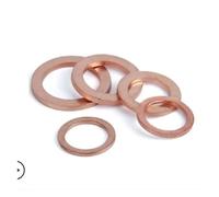 DAGROD SeroNi 20-50 pz M3 M4 M5 M6 M7 M8 M10 Spessore 0.1mm 0.2mm 0.3mm 0.5mm Sottile Rondella di Rame Spessore Anello Piatto Guarnizione Anelli di Tenuta Rondelle Piane(M4x7 50PCS,Thickness 0.2mm)