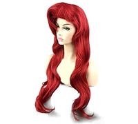 Dagua Parrucca Cosplay Anime Ariel Parrucca,Red Long Wavy Parrucca Cosplay,con Rete per Parrucca Gratuita,per Festa Carnevale Halloween Cosplay Parrucca(Size:Style 2)
