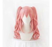 Dagua Parrucca Cosplay Anime Fate Grand Order Tamamo No Mae Parrucca,Double Ponytail Pink Parrucca Cosplay,con Rete per Parrucca Gratuita,per Festa Carnevale Halloween Cosplay Parrucca(Size:Style 1)