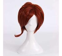 Dagua Parrucca Cosplay Anime Helen Parr Elastigirl Parrucca，Brown Red Short Parrucca Cosplay，con Rete per Parrucca Gratuita，per Festa Carnevale Halloween Cosplay Parrucca