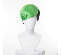 Dagua Parrucca Cosplay Anime JoJo's Bizarre Adventure Jobin Higashikata Parrucca，Green Black Mix Short Parrucca Cosplay，con Rete per Parrucca Gratuita，per Festa Carnevale Halloween Cosplay Parrucca