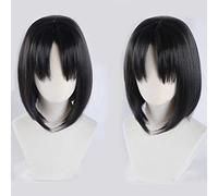 Dagua Parrucca Cosplay Anime Kara No kyoukai Shiki Ryougi Parrucca，Black Bob Parrucca Cosplay，con Rete per Parrucca Gratuita，per Festa Carnevale Halloween Cosplay Parrucca