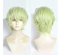 Dagua Parrucca Cosplay Anime Paradox Live Masaki Hokusai Parrucca，Green Fluffy Short Parrucca Cosplay，con Rete per Parrucca Gratuita，per Festa Carnevale Halloween Cosplay Parrucca