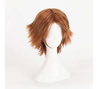 Dagua Parrucca Cosplay Anime Persona 4 Yosuke Hanamura Parrucca，Brown Short Parrucca Cosplay，con Rete per Parrucca Gratuita，per Festa Carnevale Halloween Cosplay Parrucca