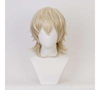 Dagua Parrucca Cosplay Anime Sarazanmai REO Niiboshi Parrucca，Light Blonde Short Parrucca Cosplay，con Rete per Parrucca Gratuita，per Festa Carnevale Halloween Cosplay Parrucca
