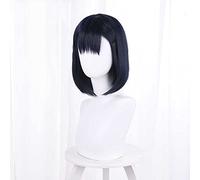 Dagua Parrucca Cosplay Anime Summer Time Rendering Mio Kofune Parrucca，Black And Blue Short Bob Parrucca Cosplay，con Rete per Parrucca Gratuita，per Festa Carnevale Halloween Cosplay Parrucca