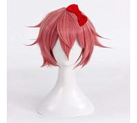 Dagua Parrucca Cosplay Doki Doki Literature Club Sayori Parrucca,Short Pink Parrucca,con Rete per Parrucca Gratuita,Halloween Costume Cosplay,per Festa Carnevale Natale