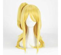 Dagua Parrucca Cosplay Fairy Tail Lucy Heartfilia Parrucca,Long Ponytail Blonde Parrucca,con Rete per Parrucca Gratuita,Halloween Costume Cosplay,per Festa Carnevale Natale