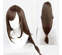 Dagua Parrucca Cosplay Final Fantasy VII Tifa Lockhart Parrucca,Long Straight Parrucca,con Rete per Parrucca Gratuita,Halloween Costume Cosplay,per Festa Carnevale Natale(Color:Marrone)