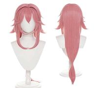Dagua Parrucca Cosplay Genshin Impact Yae Miko Parrucca,Long Pink Parrucca,con Rete per Parrucca Gratuita,Halloween Costume Cosplay,per Festa Carnevale Natale