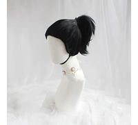 Dagua Parrucca Cosplay Jujutsu Kaisen Aoi Todo Parrucca,Short Black Parrucca,con Rete per Parrucca Gratuita,Halloween Costume Cosplay,per Festa Carnevale Natale