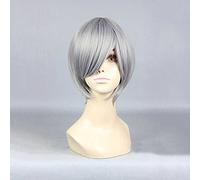 Dagua Parrucca Cosplay Persona 4 Yu Narukami Parrucca,Short Gray Parrucca,con Rete per Parrucca Gratuita,Halloween Costume Cosplay,per Festa Carnevale Natale