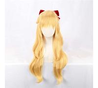 Dagua Parrucca Cosplay Sailor Moon Sailor Venus Parrucca,Long Wave Blonde Parrucca,con Rete per Parrucca Gratuita,Halloween Costume Cosplay,per Festa Carnevale Natale