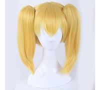 Dagua Parrucca Cosplay Seraph of The End Mitsuba Sangu Parrucca,2 Ponytials Blonde Parrucca,con Rete per Parrucca Gratuita,Halloween Costume Cosplay,per Festa Carnevale Natale