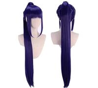 Dagua Parrucca Cosplay Shugo Chara! Nagihiko Fujisaki Parrucca,Long Ponytail Blue Mix Purple Parrucca,con Rete per Parrucca Gratuita,Halloween Costume Cosplay,per Festa Carnevale Natale