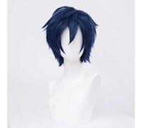 Dagua Parrucca Cosplay Shugo Chara! Tsukiyomi Ikuto Parrucca,Short Blue Parrucca,con Rete per Parrucca Gratuita,Halloween Costume Cosplay,per Festa Carnevale Natale