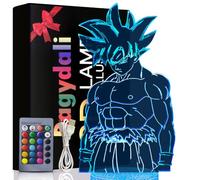 Dagydali Luce notturna 3D per Bambini Anime Goku Telecomando 16 Colori Cambiamento LED Illusion Lampada E Arte Deco Lampada per Ragazzo Ragazza Camera Decorare Regalo di compleanno Natale