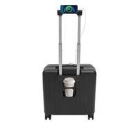 DAHAD Valigetta da viaggio per laptop da 18 pollici con ruote, valigetta per affari con scomparto per laptop, porta USB e supporto per bevande, valigetta da viaggio leggera con serratura