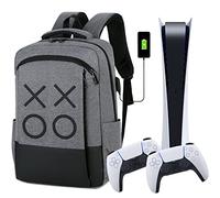 DAHAKII Zaino da viaggio compatibile con PS5, PS4 Pro, PS4 Slim, Xbox One, Xbox One Slim, accessori di gioco