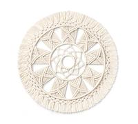 Dahey Arazzo da parete in macramè, decorazione artistica da parete in stile bohémien, chic, regalo di Natale, festival, mandala, per appartamento, casa, camera da letto, soggiorno, 38,1 cm