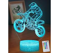 DAHEYMA Luce notturna per moto da cross, illusione 3D, 16 colori, luci LED - Touch e telecomando, timer Tpye-C dimmerabile, decorazione per la stanza