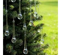 DAHI 10 pezzi decorazioni per albero di Natale, ghiaccioli in vetro, da appendere, 10 x 2,5 cm, gocce di ghiaccio, decorazione natalizia (palline vetro 25 mm)