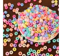DAHI 1000 Pezzi Perline Colorate Acrilico Pony Beads, 6 x 9 mm, Perle Capelli, Perline Foro Grande Multicolore, per Braccialetti Collane Gioielli Fai da Te (C)