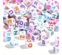 DAHI 1000 Pezzi Perline con Lettere Colorate 6 x 6 mm, Perline Lettere Quadrate Alfabeto A-Z, per Gioielli Fai da Te, Bracciali, Collane, Portachiavi