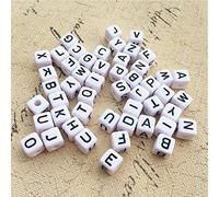 DAHI 1000 Pezzi Perline Lettere per Braccialetti, 6 x 6 mm, Perline Quadrate con Lettere A-Z Alfabeto, per Gioielli Fai da Te, Bracciali, Collane, Portachiavi