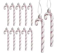 DAHI 12 Pezzi Decorazioni per Albero di Natale, Bastoncini di Zucchero Natalizi, da Appendere, Plastica Candy Cane Decorazioni Albero di Natale (rosa-A)