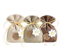 DAHI 18 Pezzi Sacchetti Juta per Confetti, Sacchettini Bomboniere Portaconfetti 10 x 14 cm, Vuoti per Lavanda, Sacchetti Regalo in Stoffa Piccoli, Sacchetto per Matrimonio Comunione Battesimo Natale