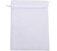DAHI 25 x 35 CM Sacchetti Organza Bianco, 50pz Grandi Sacchetti Regalo in Organza, Sacchetto Tulle Confetti, per Regalo, Matrimoni, Festa, Natale
