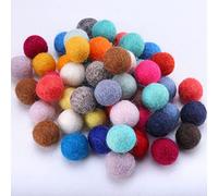 Dahi 50 pezzi di perline di feltro colorate in lana 15 mm, perline di feltro e pompon per bricolage, artigianato creativo fai da te