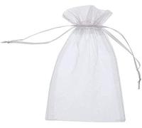 DAHI 50 pezzi Sacchetti in organza 15x20cm Bianco Trasparente Sacchetti Portaconfetti per Bomboniere Comunione Matrimonio Compleanno Gioielli Bustina Natale Regalo