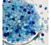 DAHI 550 Pz Perline di Vetro Blu per Braccialetti, Kit Perle Vetro Rotonde Miste, per Fai da Te Bigiotteria Bracciali Collane Orecchini (Blu)