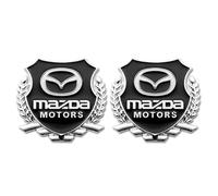 DAHJSD Auto Stemmi per Mazda, Auto Stemmi Anteriore Posteriore Decorazioni Emblema Adesivi Carrozzeria Lettere Decalcomania, Decorazioni Accessorio,B Silver