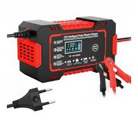 DAHJSD Caricabatterie Moto per Honda Vario 160, 12V 6A Intelligente Caricabatteria per Auto e Moto, Schermo LCD, Arresto Automatico Protezioni,B Red