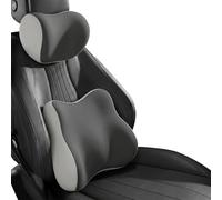 DAHJSD Cuscino Lombare e Cuscino Poggiatesta per Citroen C3 Aircross SUV 2017-2021, Supporto Lombare Auto e Cuscino Cervicale Auto Traspirante, per Schienale Auto,C Dual Gray