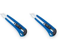 Dahle Taglierina Basic (lama a scatto da 18 mm, coltello multiuso e coltello artigianale per uso versatile, include 2 lame di ricambio) blu (Confezione da 2)