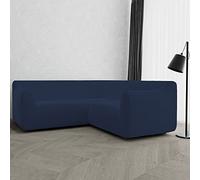 DAHLIA Copridivano angolare elastico/estensibile, Blu Scuro