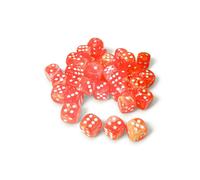Dahlia Festive Luminary Dice with White Pips D6 12mm (1/2in) Pack of 36 Chessex