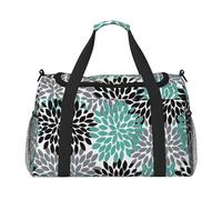 Dahlia Flower Hand Travel Bag - Grande borsa riutilizzabile per la spesa, perfetta per attività all'aperto, sport, campeggio e generi alimentari, nero, Taglia unica