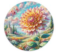 Dahlia, puzzle rotondi da 1000 pezzi, per bambini e adulti, regalo per la famiglia, forma unica, impossibile, regalo di Natale creativo per adolescenti e adulti, 1000 pezzi (67,5 x 67,5 cm)