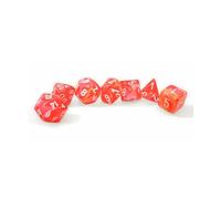Dahlia - Set di 7 dadi luminosi con numeri bianchi, 16 mm, Chessex