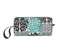 Dahlia - Trousse portatile per cosmetici, con stampa floreale, da viaggio, con cerniera, per un accesso rapido