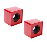 Dahszhi 2 supporti per microfono a cubo, stazione di bandiera con logo quadrato per intervista, rosso