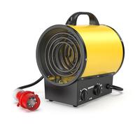 DAHTEC Termoventilatore 5000W - Stufetta Elettrica Portatile - Riscaldamento Industriale - Maniglia, Termostato e Protezione da Surriscaldamento (Giallo)